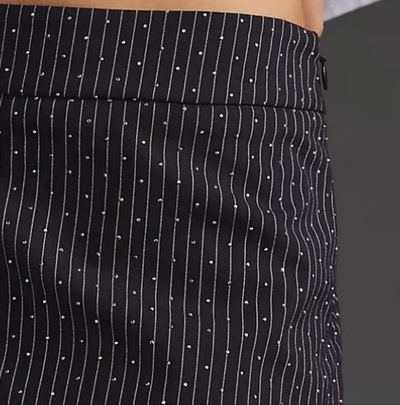 Anthropologie Essentiel Antwerp Faskia Mini Skirt in Navy Pinstripe Sz 12 NWT - Picture 6 of 14